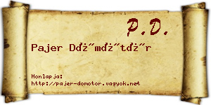 Pajer Dömötör névjegykártya